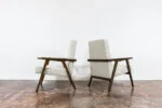Pair of armchairs, beech wood, Poland, 1960s