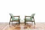 Pair of GFM-64 armchairs designed by Edmund Homa, Gościcińska Fabryka Mebli, Poland, 1960s