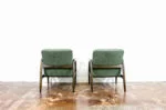 Pair of GFM-64 armchairs designed by Edmund Homa, Gościcińska Fabryka Mebli, Poland, 1960s