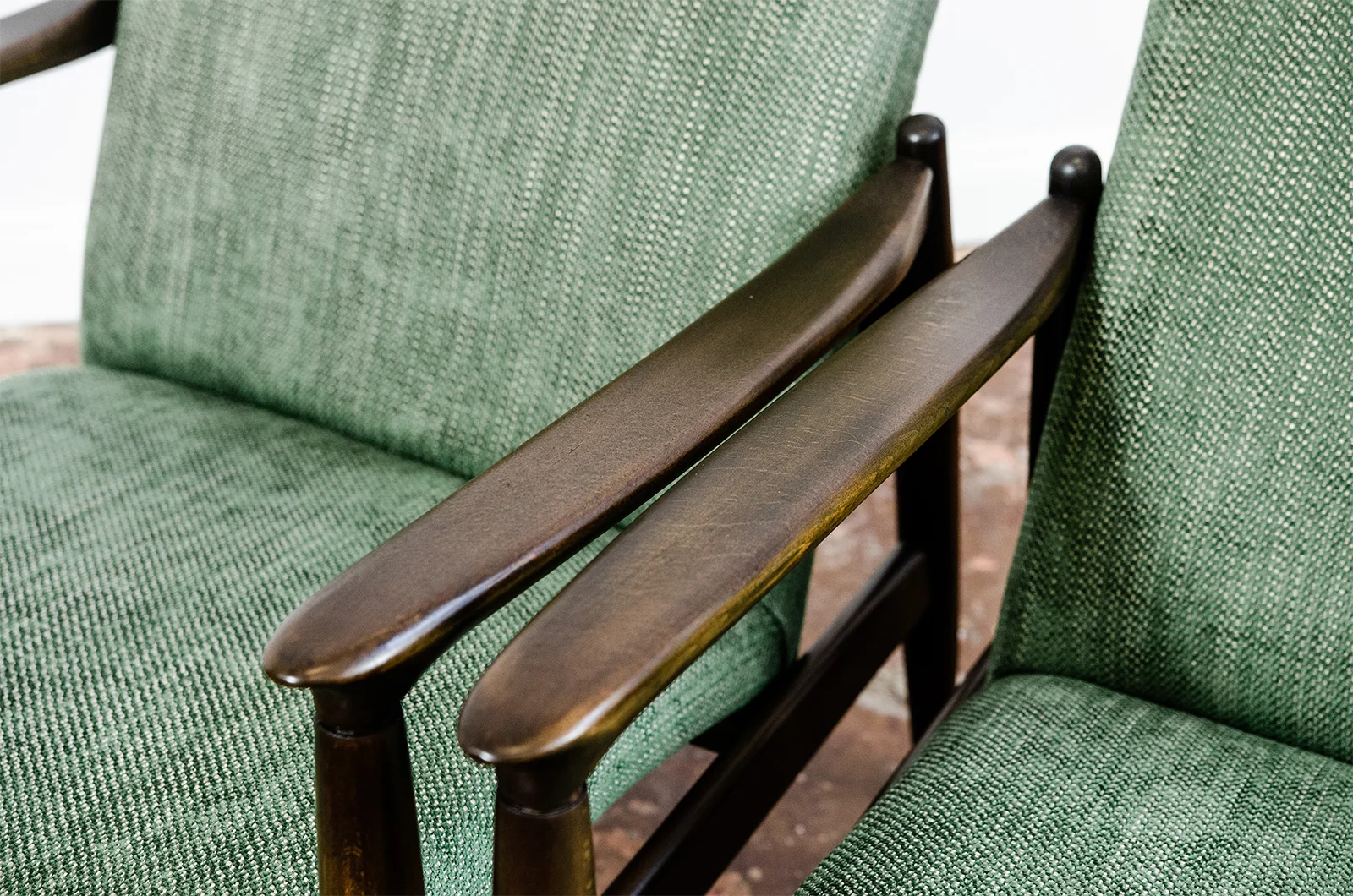 Pair of GFM-64 armchairs designed by Edmund Homa, Gościcińska Fabryka Mebli, Poland, 1960s