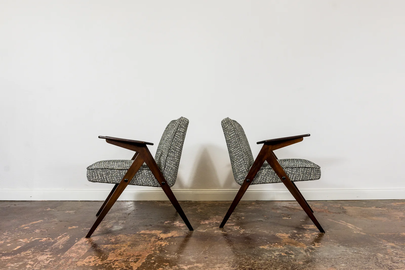 Pair of “Bunny” type 300-177 armchairs, Dolnośląska Fabryka Mebli, Poland, 1970s