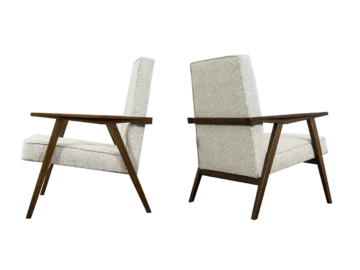 Pair of armchairs, beech wood, Poland, 1960s