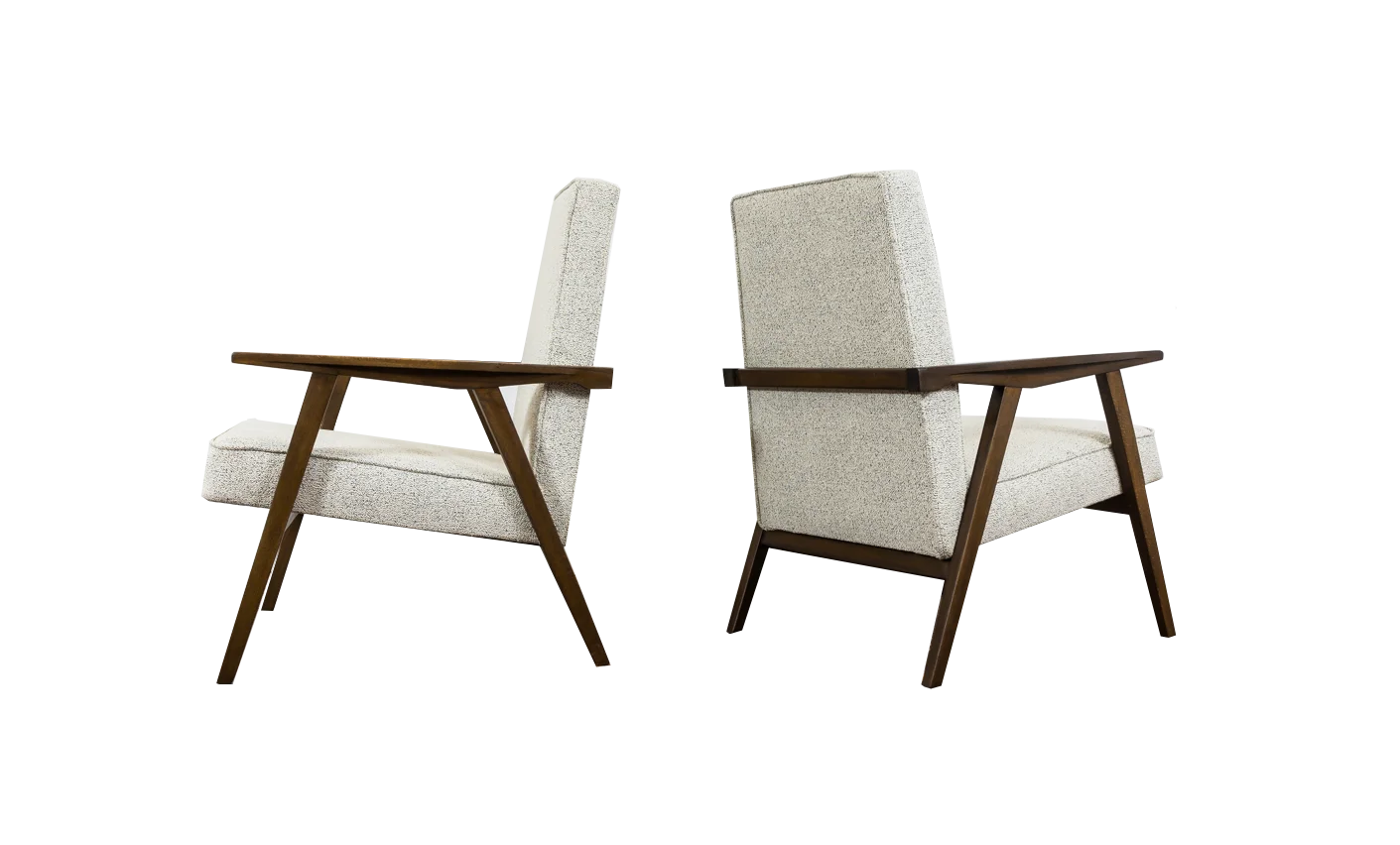 Pair of armchairs, beech wood, Poland, 1960s