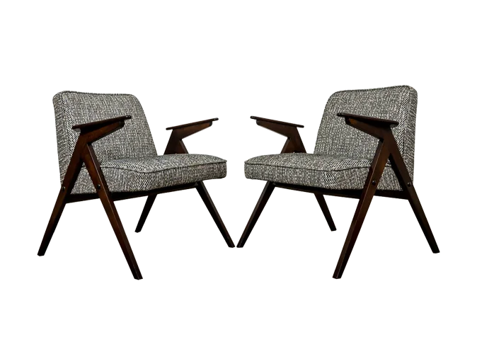 Pair of “Bunny” type 300-177 armchairs, Dolnośląska Fabryka Mebli, Poland, 1970s