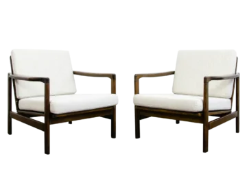 Pair of B7522 Club Chairs, Designed by Zenon Bączyk, Poland, 1960s