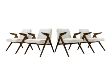 4 “Bunny” Armchairs, Model 300-177, Dolnośląska Fabryka Mebli, Poland, 1970s