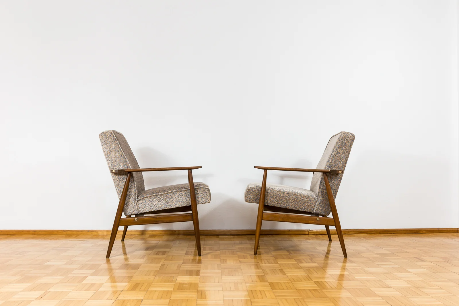 Pair of armchairs, model 300-190, designed by H. Lis, Dolnośląska Fabryka Mebli, Poland, 1970s