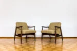 Pair of GFM-87 armchairs, designed by Juliusz Kędziorek, Gościcińska Fabryka Mebli, Poland, 1960s