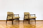 Pair of GFM-87 armchairs, designed by Juliusz Kędziorek, Gościcińska Fabryka Mebli, Poland, 1960s