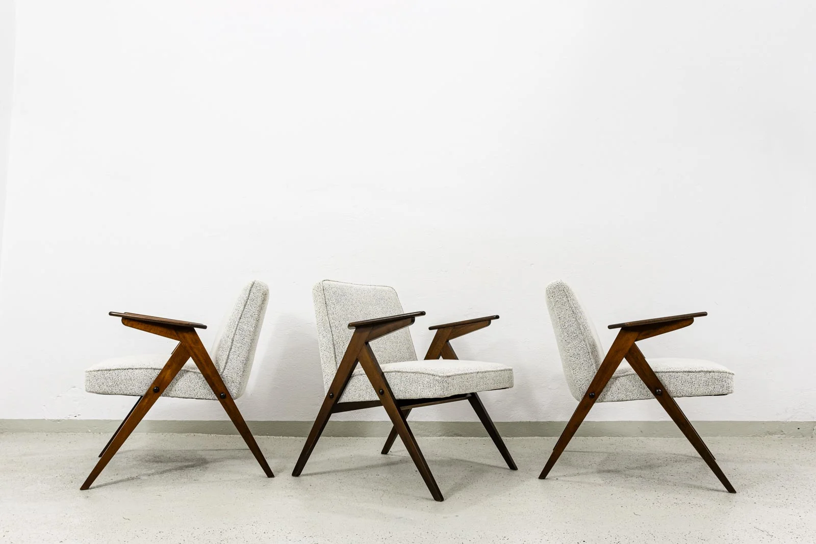 4 “Bunny” Armchairs, Model 300-177, Dolnośląska Fabryka Mebli, Poland, 1970s