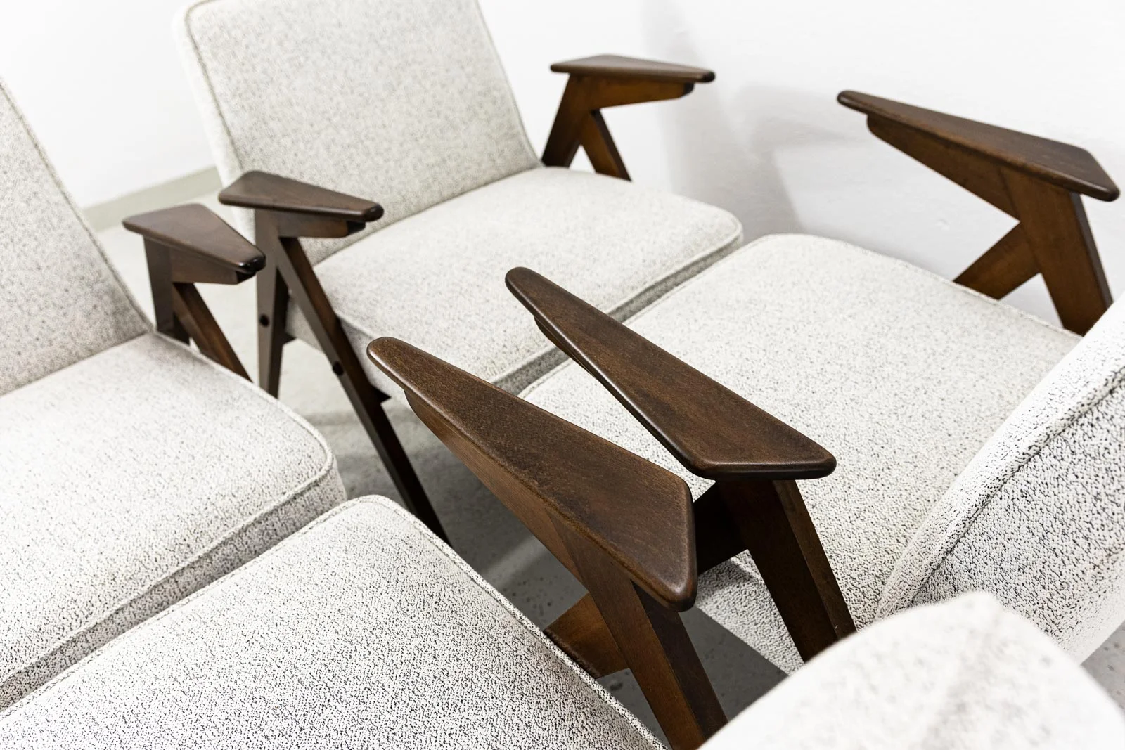 4 “Bunny” Armchairs, Model 300-177, Dolnośląska Fabryka Mebli, Poland, 1970s