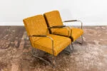Pair of Bauhaus-Style Armchairs, Fabryka Mebli Wschód, Zadziele, Poland, 1950s