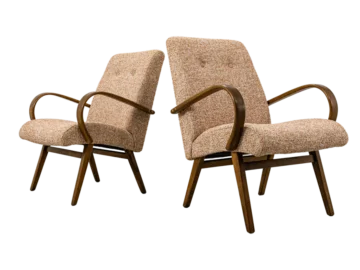 Pair of Type 53 Armchairs, designed by J. Šmidek, TON, Czechoslovakia, 1960s