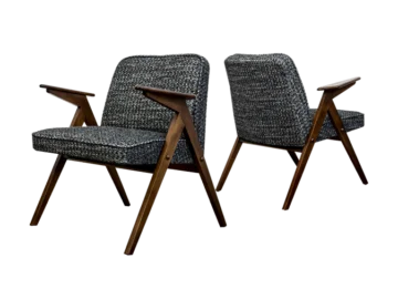 Pair of “Bunny” armchairs, type 300-177, Dolnośląska Fabryka Mebli, Poland, 1970s