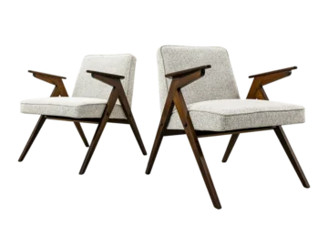 Pair of “Bunny” armchairs, model 300-177, Dolnośląska Fabryka Mebli, Poland, 1970s