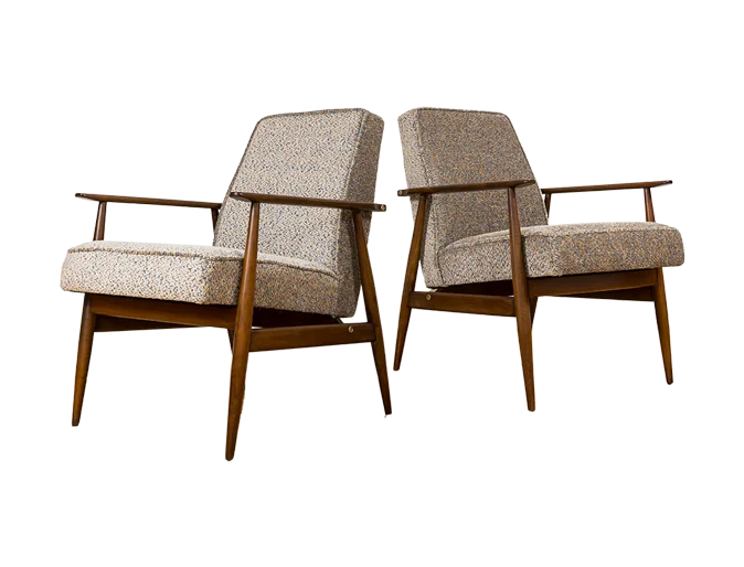 Pair of armchairs, model 300-190, designed by H. Lis, Dolnośląska Fabryka Mebli, Poland, 1970s