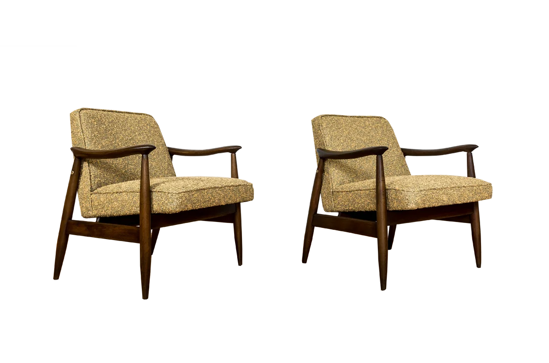 Pair of GFM-87 armchairs, designed by Juliusz Kędziorek, Gościcińska Fabryka Mebli, Poland, 1960s