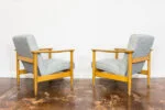Pair of GFM-142 Armchairs, designed by Edmund Homa, Gościcińska Fabryka Mebli, Poland, 1960s