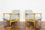 Pair of GFM-142 Armchairs, designed by Edmund Homa, Gościcińska Fabryka Mebli, Poland, 1960s
