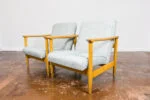 Pair of GFM-142 Armchairs, designed by Edmund Homa, Gościcińska Fabryka Mebli, Poland, 1960s