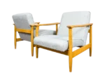 Pair of GFM-142 Armchairs, designed by Edmund Homa, Gościcińska Fabryka Mebli, Poland, 1960s
