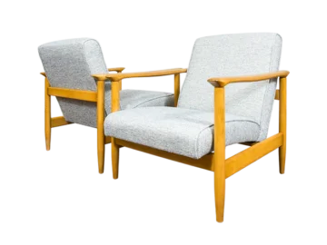 Pair of GFM-142 Armchairs, designed by Edmund Homa, Gościcińska Fabryka Mebli, Poland, 1960s