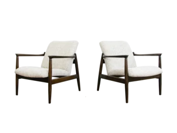 Pair of GFM-64 Armchairs by Edmund Homa, Gościcińska Fabryka Mebli, Poland, 1960s