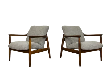 Pair of GFM-64 Armchairs by Edmund Homa, Gościcińska Fabryka Mebli, Poland, 1960s
