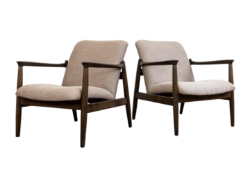 Pair of GFM-64 armchairs designed by Edmund Homa, Gościcińska Fabryka Mebli, Poland, 1960s