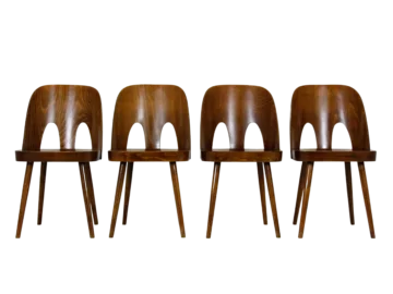 Set of 4 chairs, designed by Oswald Haerdtl, TON (Thonet), Czechoslovakia, 1950s