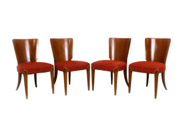 Set of 4 H-214 chairs, designed by J. Halabala, UP Závody, 1950s