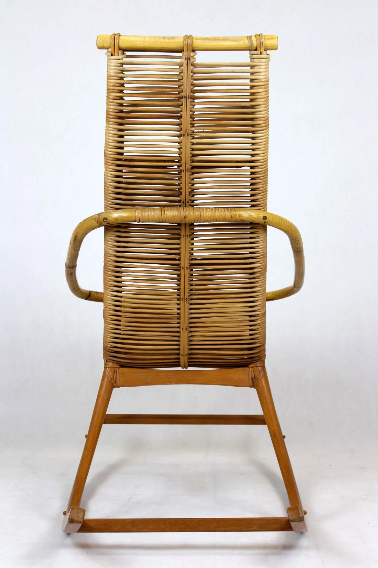 Rattan Rocking Chair, Czechoslovakia, 1960s