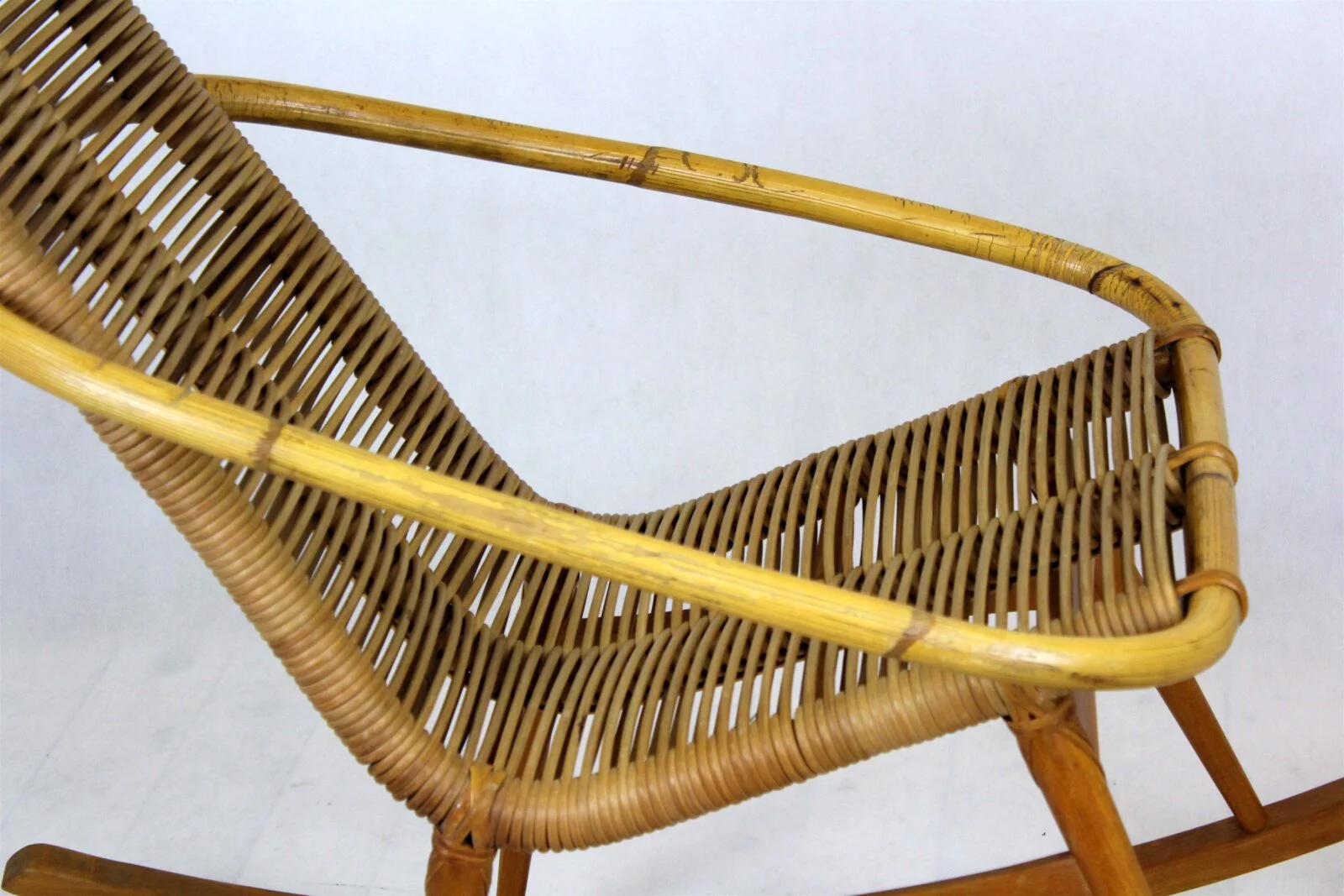Rattan Rocking Chair, Czechoslovakia, 1960s