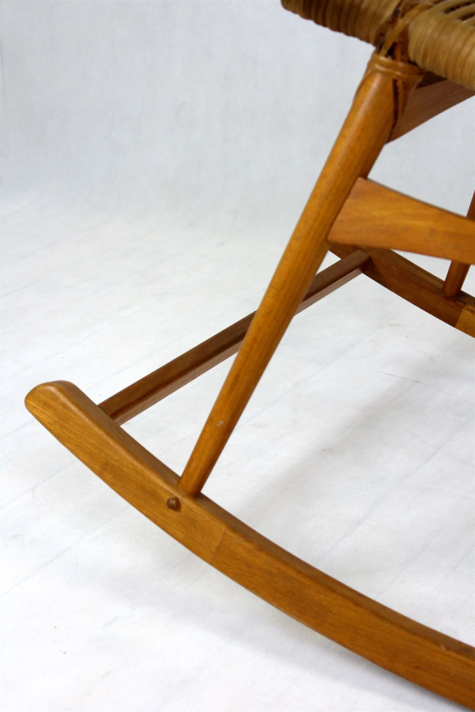 Rattan Rocking Chair, Czechoslovakia, 1960s