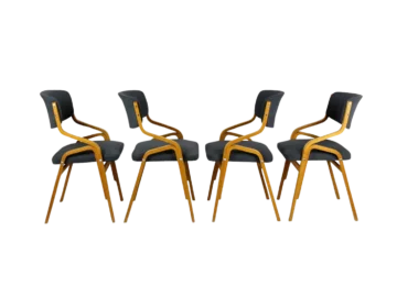 Set of 4 chairs, designed by Ludvik Volak, Holesov, Czechoslovakia, 1970s