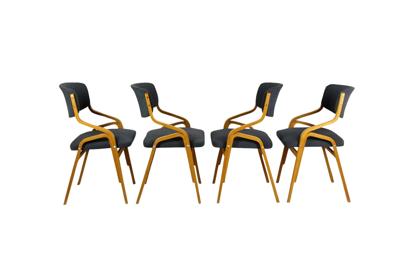 Set of 4 chairs, designed by Ludvik Volak, Holesov, Czechoslovakia, 1970s