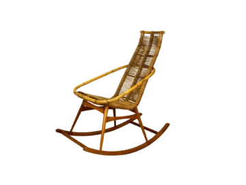 Rattan Rocking Chair, Czechoslovakia, 1960s