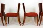 Set of 4 H-214 chairs, designed by J. Halabala, UP Závody, 1950s