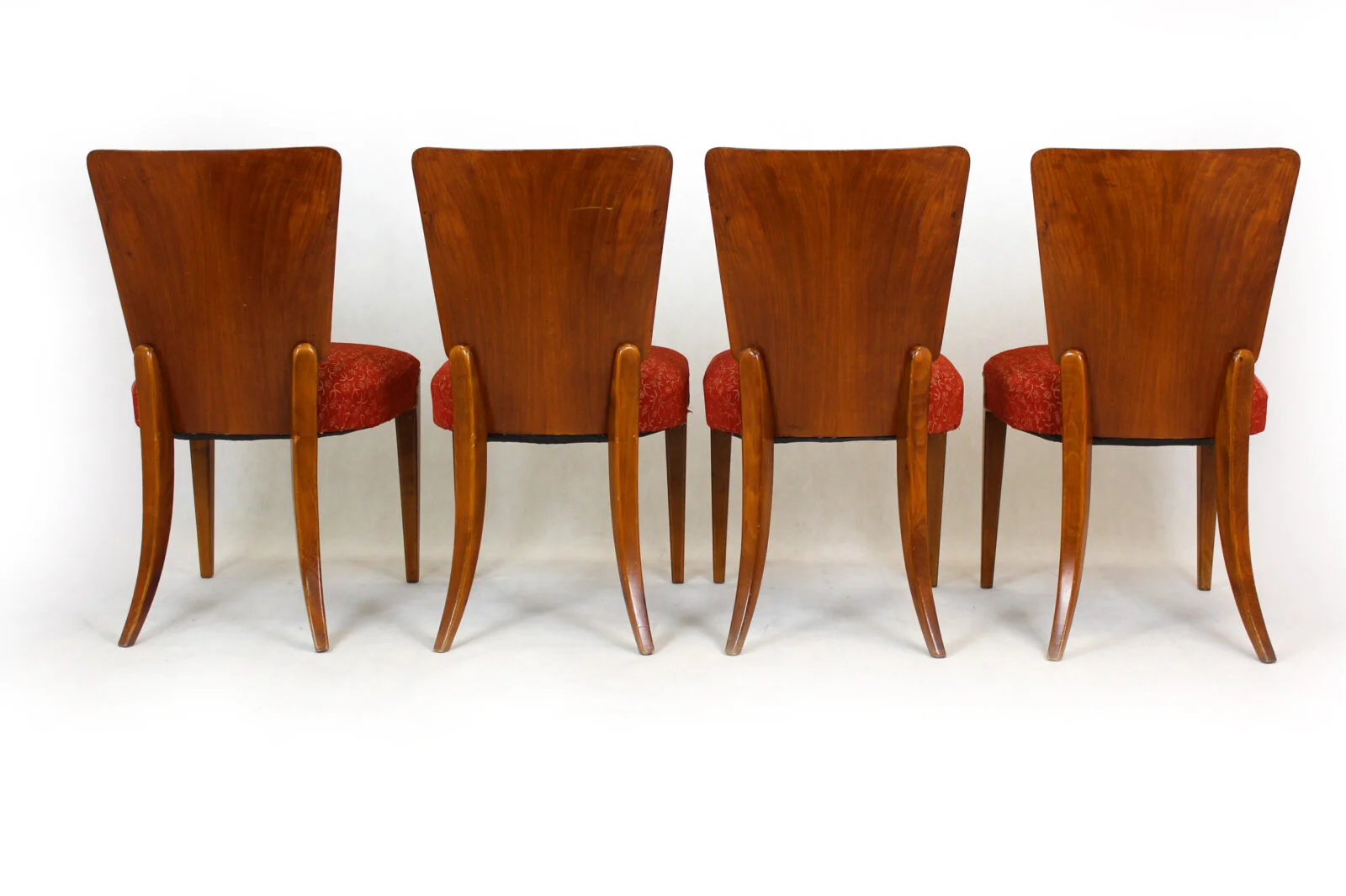 Set of 4 H-214 chairs, designed by J. Halabala, UP Závody, 1950s