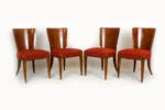 Set of 4 H-214 chairs, designed by J. Halabala, UP Závody, 1950s