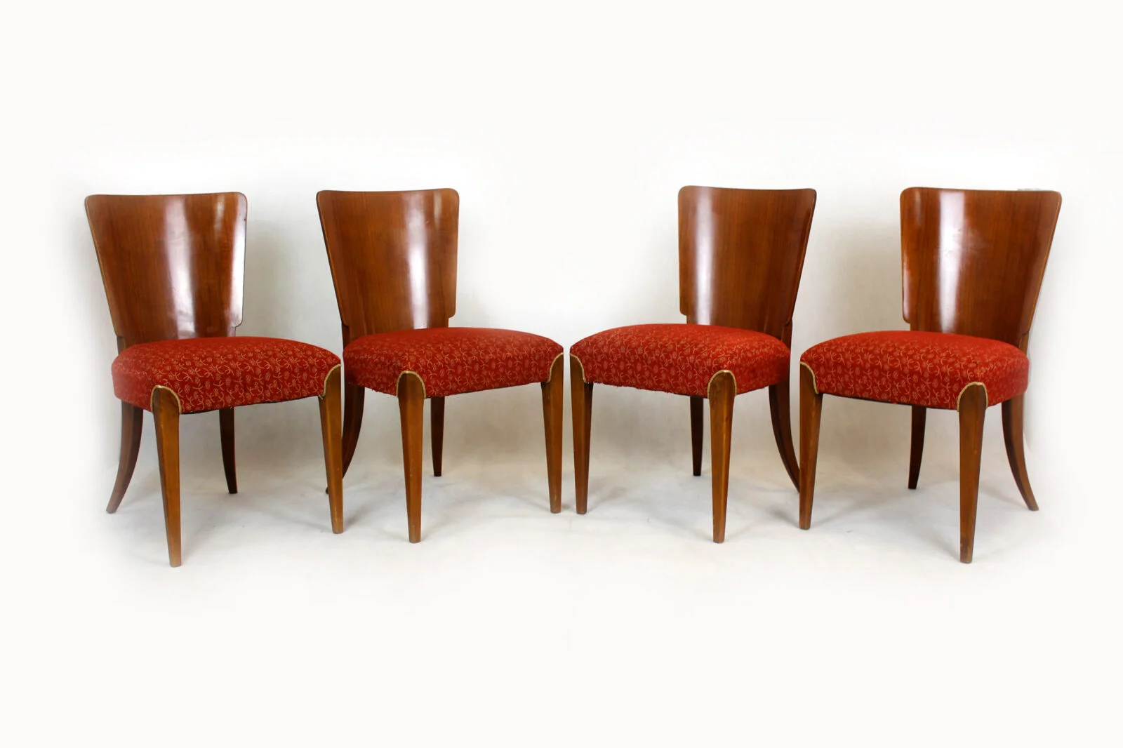 Set of 4 H-214 chairs, designed by J. Halabala, UP Závody, 1950s