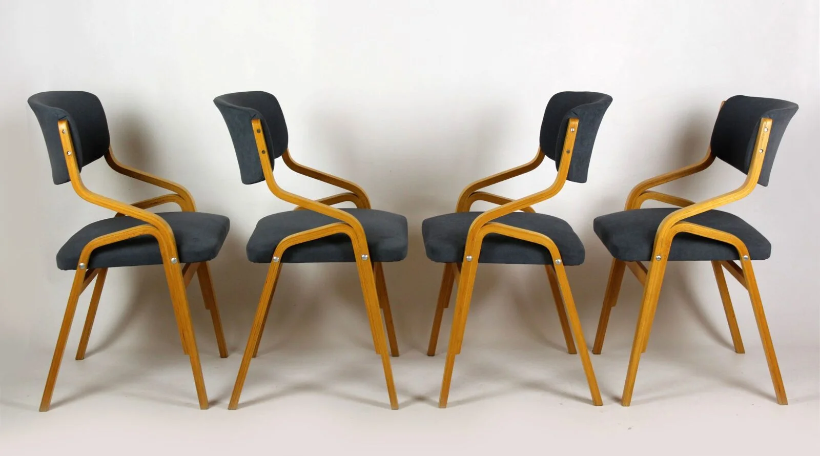 Set of 4 chairs, designed by Ludvik Volak, Holesov, Czechoslovakia, 1970s