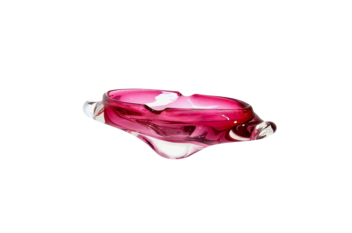 Glass ashtray designed by Miloslav Klinger, Železný Brod, Czechoslovakia, 1960s