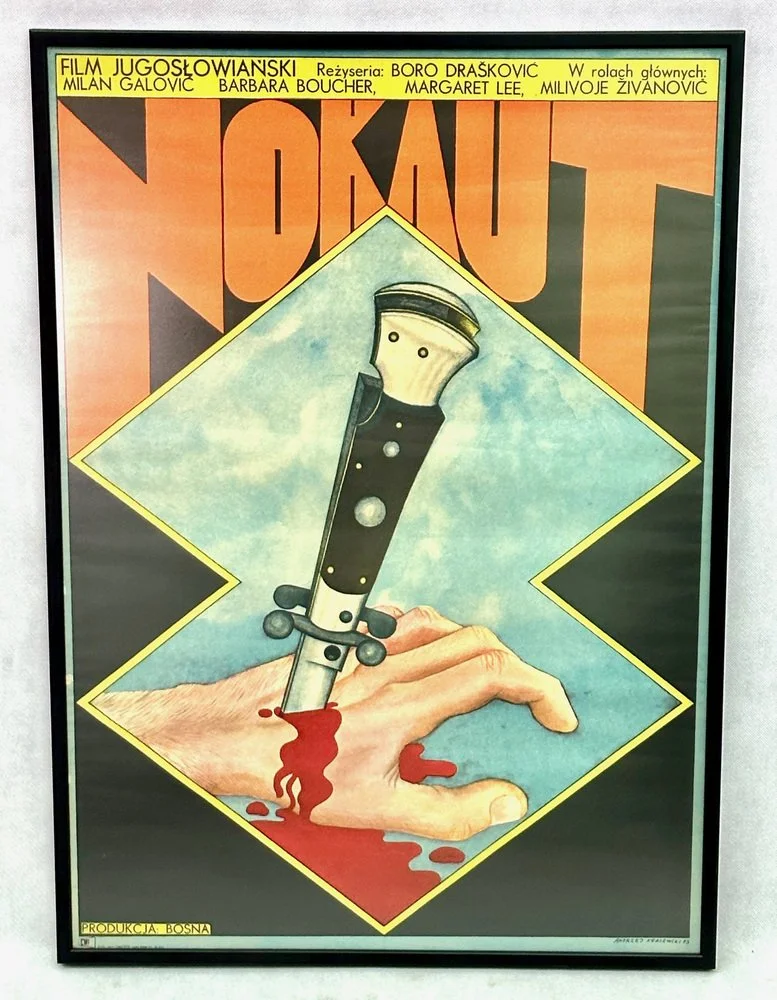Framed poster “Knockout”, designed by Andrzej Krajewski, 1973