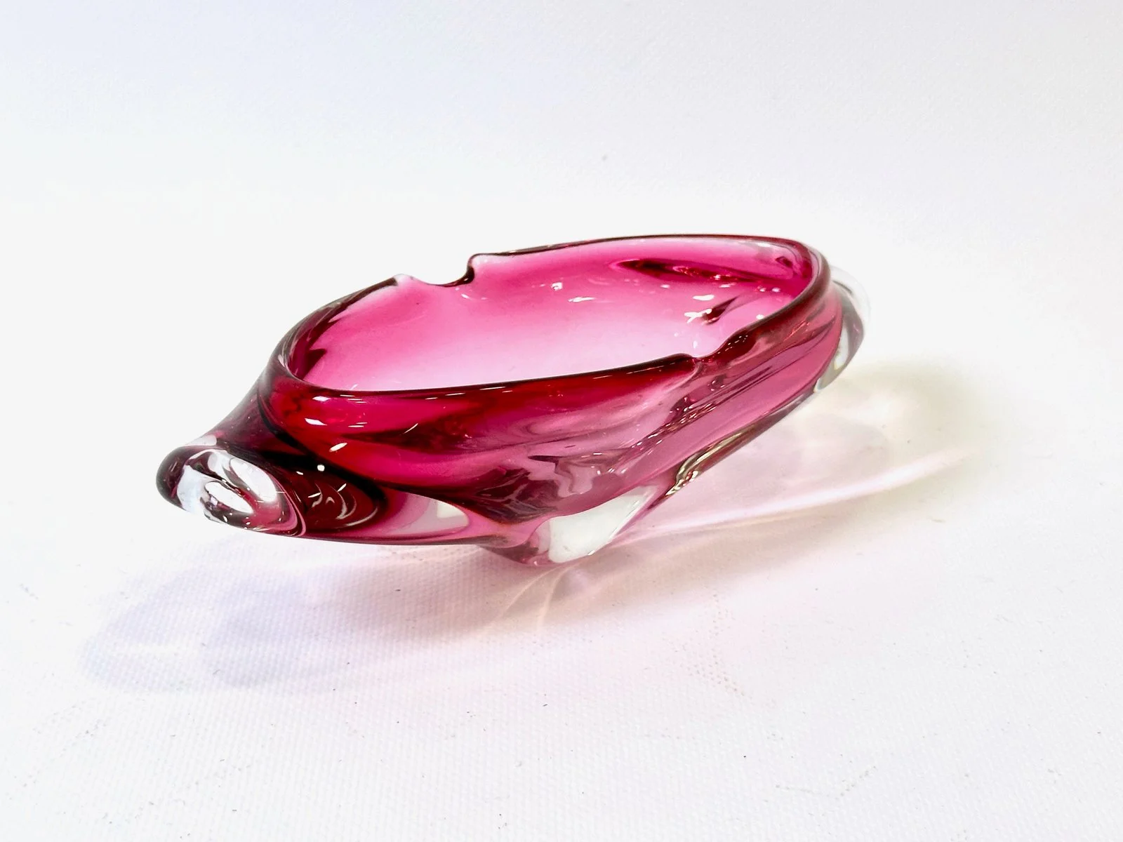 Glass ashtray designed by Miloslav Klinger, Železný Brod, Czechoslovakia, 1960s