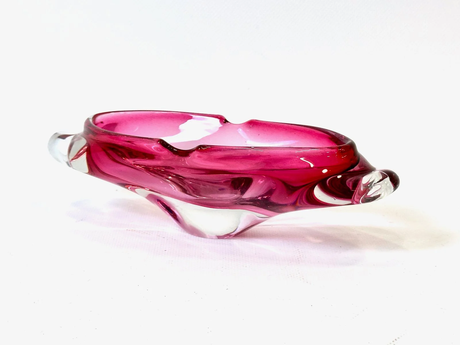 Glass ashtray designed by Miloslav Klinger, Železný Brod, Czechoslovakia, 1960s