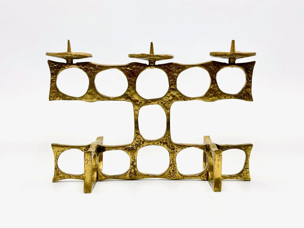 Bronze candleholder, Heinz Goll, Austria, 1970s
