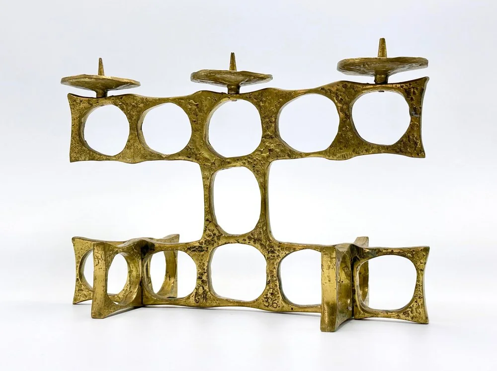 Bronze candleholder, Heinz Goll, Austria, 1970s