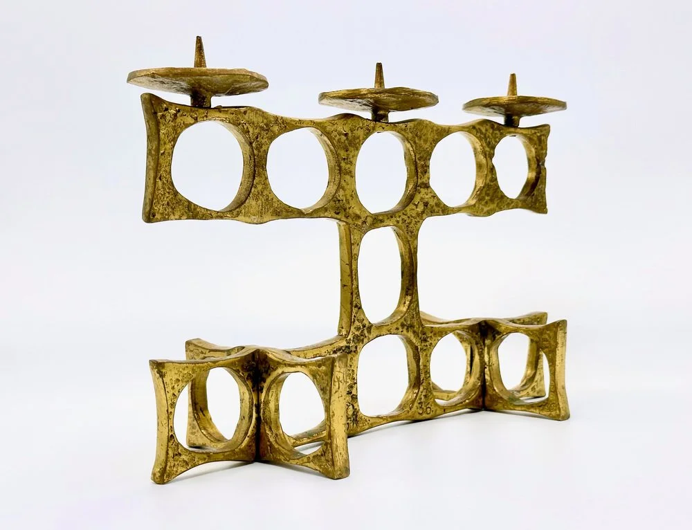 Bronze candleholder, Heinz Goll, Austria, 1970s