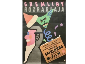 Plakat "Gremliny rozrabiają" proj. Jan Młodożeniec, Polska, 1985